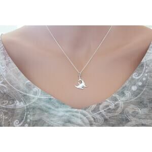 Sterling Silver Hammerhead Shark Charm Necklace,Silver Hammerhead Shark Necklace